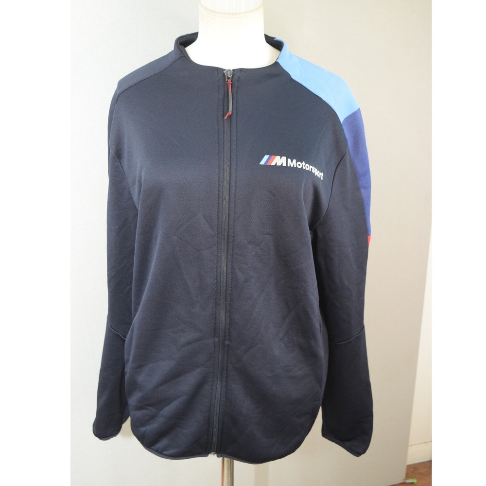 Puma BMW Motorsport Jacket Medium Navy Blue Full Zip Racing Collarless